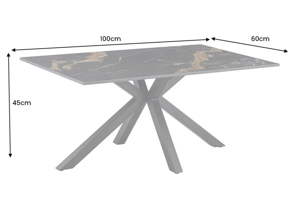 Riess-Ambiente Couchtische & Truhen > Moderner Couchtisch GALAXIE 100cm Aurora Oro schwarz gold sand Keramik