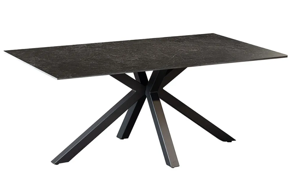 Riess-Ambiente Couchtische & Truhen > Moderner Couchtisch GALAXIE 100cm anthrazit Keramik schwarz Metall Sterngestell
