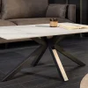 Riess-Ambiente Couchtische & Truhen > Moderner Couchtisch GALAXIE 100cm weiß Keramik schwarz Metall Sterngestell