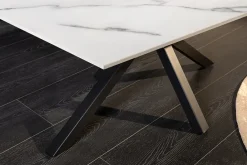 Riess-Ambiente Couchtische & Truhen > Moderner Couchtisch GALAXIE 100cm weiß Keramik schwarz Metall Sterngestell