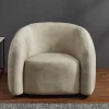 Riess-Ambiente Sessel|Retro Möbel > Moderner Design Sessel VOGUE 95cm beige Samt mit Armlehnen und Nosagfederung