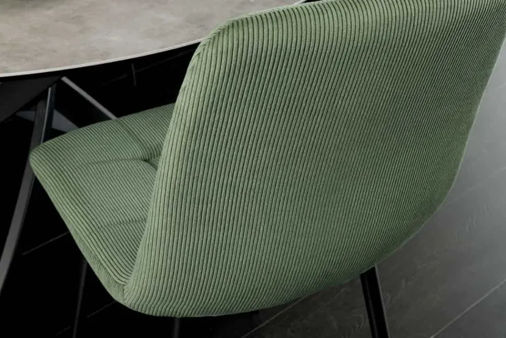 Riess-Ambiente Skandinavisch|Stühle > Moderner Design Stuhl TRES CHIC grün Cord schwarze Metallbeine Esszimmer