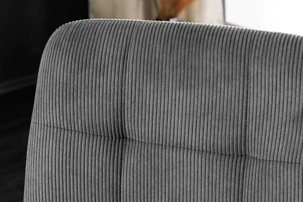 Riess-Ambiente Skandinavisch|Stühle > Moderner Design Stuhl TRES CHIC grau Cord schwarze Metallbeine Esszimmer