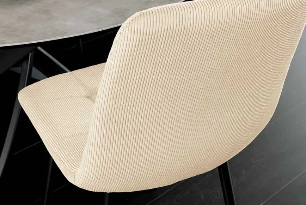 Riess-Ambiente Skandinavisch|Stühle > Moderner Design Stuhl TRES CHIC beige Cord schwarze Metallbeine Esszimmer