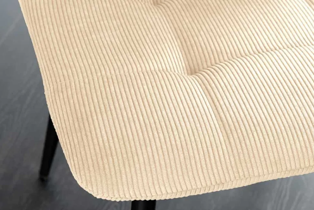 Riess-Ambiente Skandinavisch|Stühle > Moderner Design Stuhl TRES CHIC beige Cord schwarze Metallbeine Esszimmer