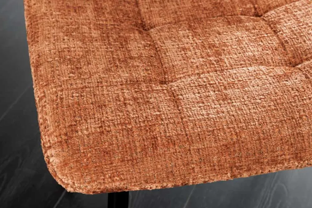 Riess-Ambiente Skandinavisch|Stühle > Moderner Design Stuhl TRES CHIC rost braun Chenille Cremona schwarze Metallbeine