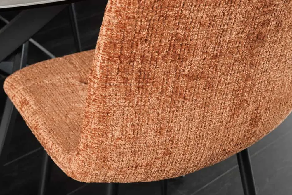 Riess-Ambiente Skandinavisch|Stühle > Moderner Design Stuhl TRES CHIC rost braun Chenille Cremona schwarze Metallbeine
