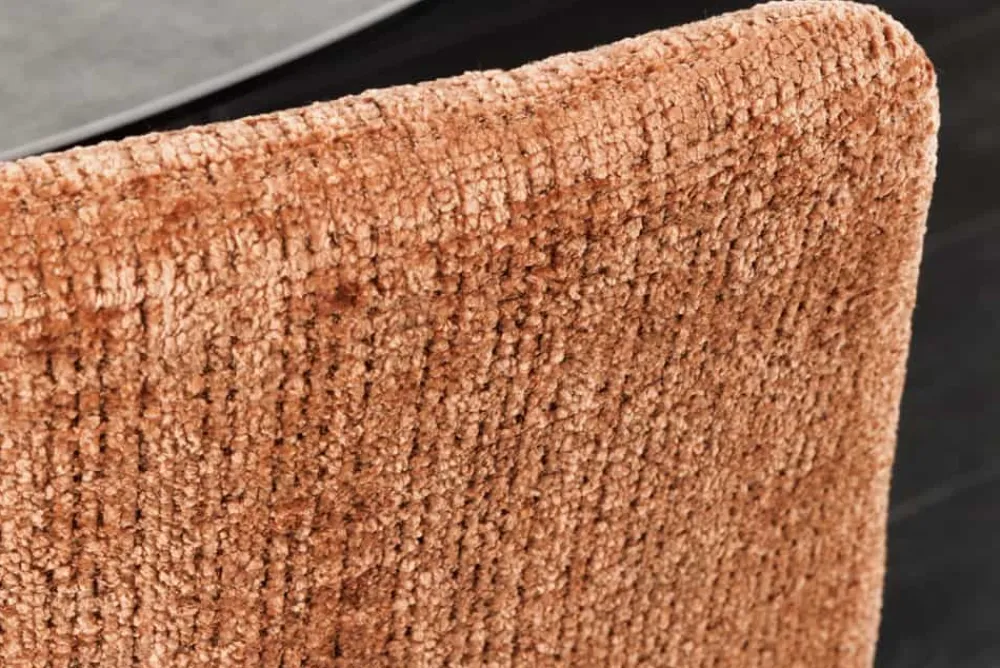 Riess-Ambiente Skandinavisch|Stühle > Moderner Design Stuhl TRES CHIC rost braun Chenille Cremona schwarze Metallbeine