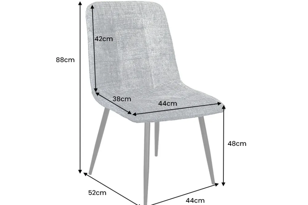 Riess-Ambiente Skandinavisch|Stühle > Moderner Design Stuhl TRES CHIC champagner greige Chenille Cremona schwarze Metallbeine