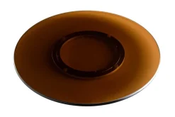 Riess-Ambiente Dekoration > Moderner Drehteller 60cm bernstein Glas 360° drehbare Servierplatte