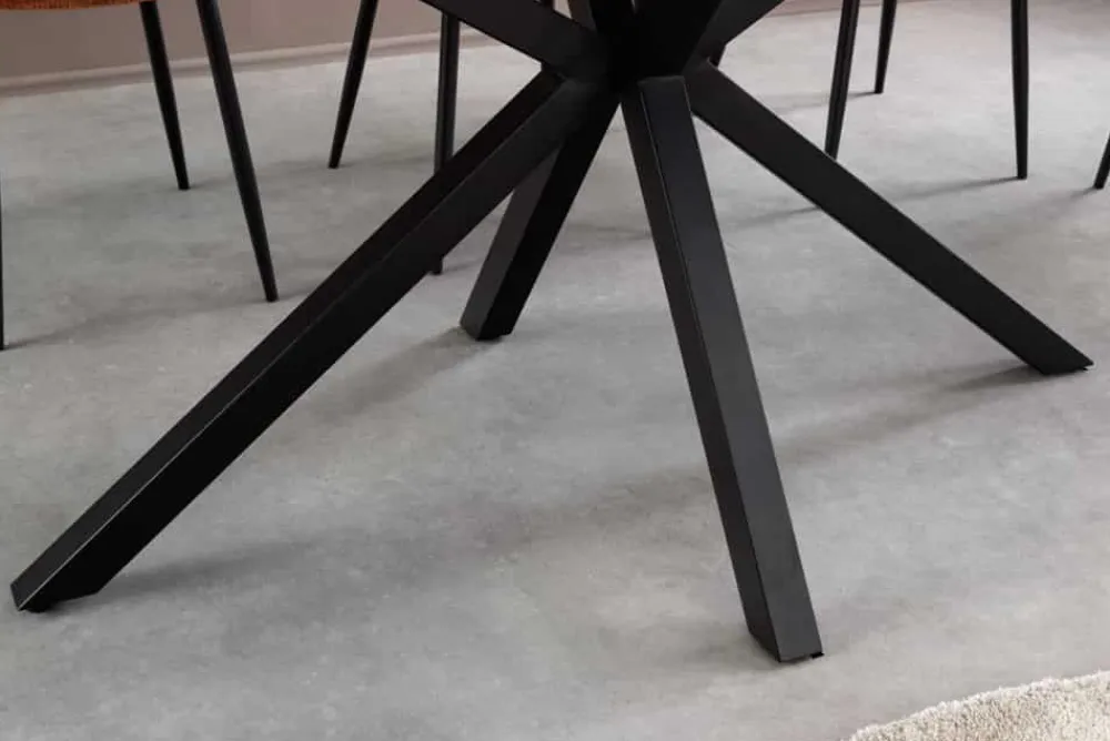 Riess-Ambiente Esstische > Moderner Esstisch GALAXIE 160cm weiß Keramik schwarz Metall Sterngestell