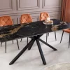 Riess-Ambiente Esstische > Moderner Esstisch GALAXIE 160cm Aurora Oro schwarz gold sand Keramik