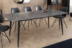 Riess-Ambiente Esstische > Moderner Esstisch MILANO 180cm anthrazit Keramik schwarze Metallbeine