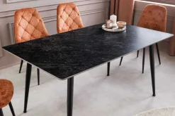 Riess-Ambiente Esstische > Moderner Esstisch MILANO 120cm anthrazit Keramik schwarze Metallbeine