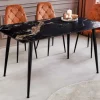 Riess-Ambiente Esstische > Moderner Esstisch MILANO 120cm schwarz gold sand Aurora Oro Keramik Metallgestell