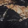 Riess-Ambiente Esstische > Moderner Esstisch MILANO 140cm schwarz gold sand Aurora Oro Keramik Metallgestell