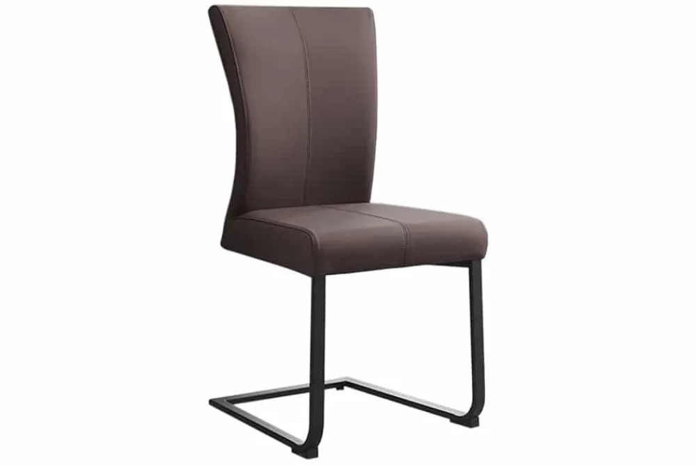 Riess-Ambiente Freischwinger|Industrial Loft > Moderner Freischwinger SAMSON taupe grau Echtleder Metallrahmen mit Komfortgriff