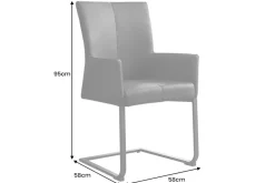 Riess-Ambiente Freischwinger|Industrial Loft > Moderner Freischwinger SAMSON taupe grau Echtleder mit Armlehnen und Metallrahmen