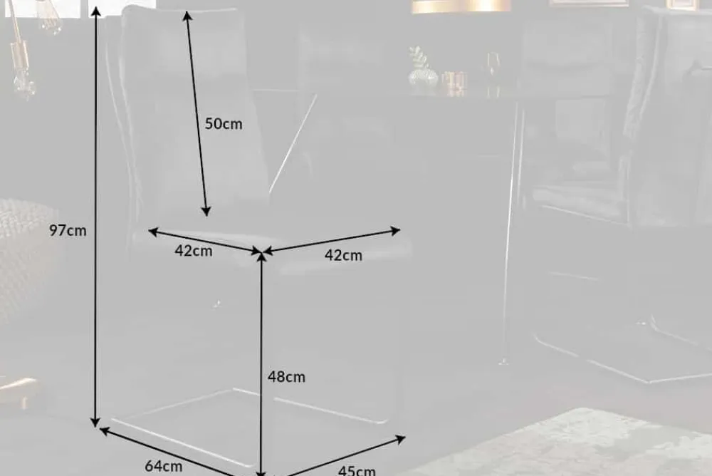 Riess-Ambiente Freischwinger|Stühle > Moderner Freischwinger Stuhl COMFORT grau Samt mit Komfortgriff