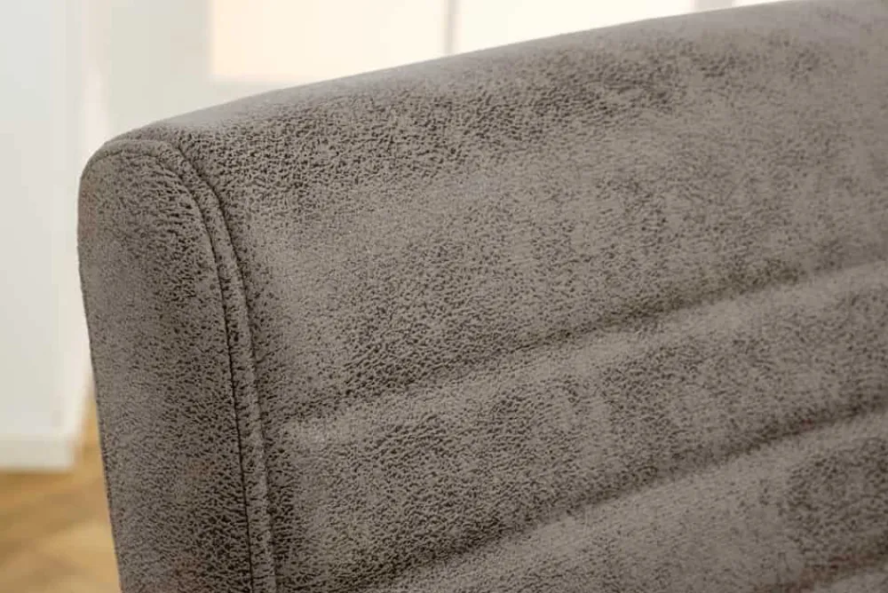 Riess-Ambiente Freischwinger|Stühle > Moderner Freischwinger Stuhl LOFT taupe grau Microfaser mit Armlehne Eisengestell schwarz
