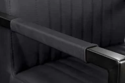 Riess-Ambiente Freischwinger|Stühle > Moderner Freischwinger Stuhl BIG ASTON Echtleder schwarz Taschenfederkern Metall