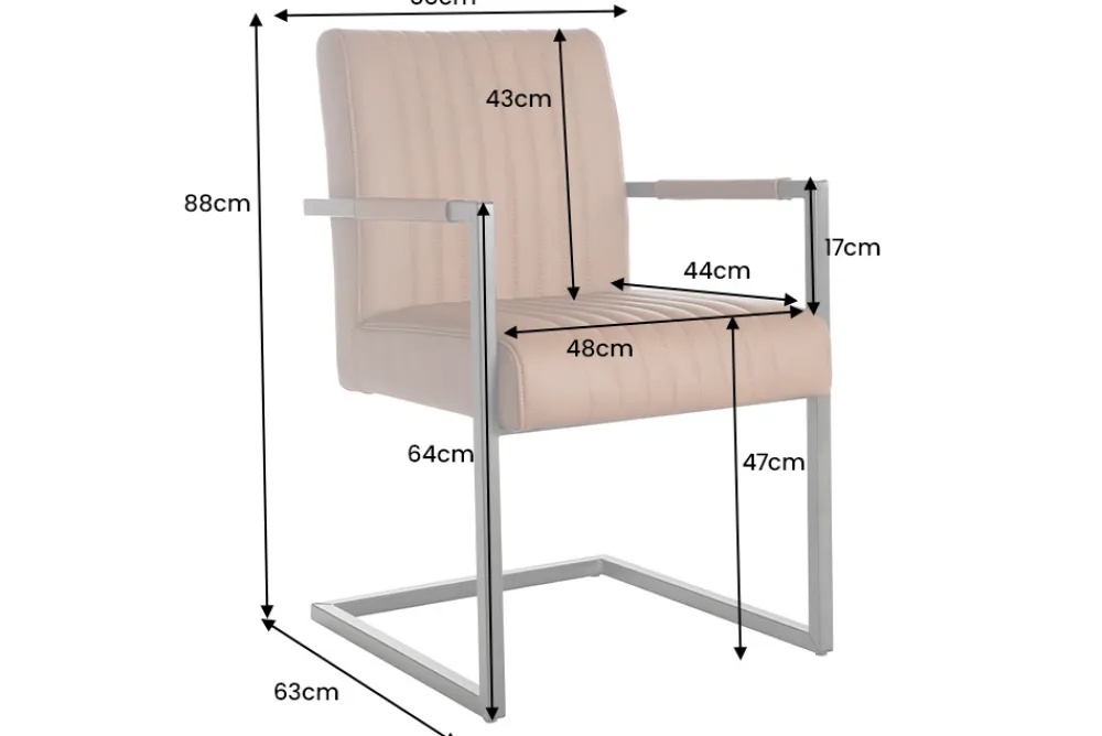 Riess-Ambiente Freischwinger|Stühle > Moderner Freischwinger Stuhl BIG ASTON Echtleder vintage braun Taschenfederkern Metall