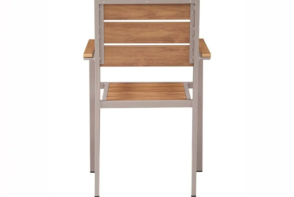Riess-Ambiente Gartenstühle > Moderner Gartenstuhl DESIGNO 90cm natur greige Aluminium stapelbar wetterfest