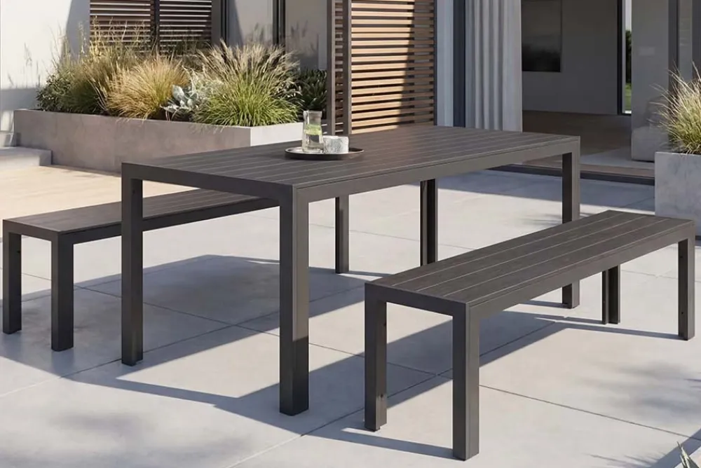 Riess-Ambiente Skandinavisch|Esstische > Moderner Gartentisch DESIGNO 205cm anthrazit schwarz Aluminium wetterfest