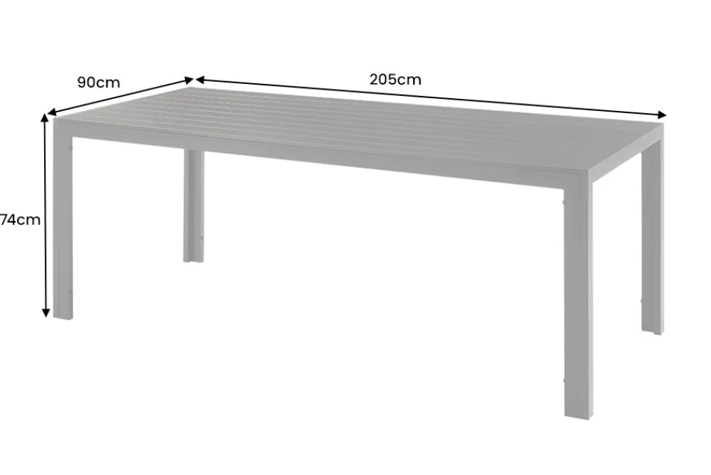 Riess-Ambiente Skandinavisch|Esstische > Moderner Gartentisch DESIGNO 205cm anthrazit schwarz Aluminium wetterfest