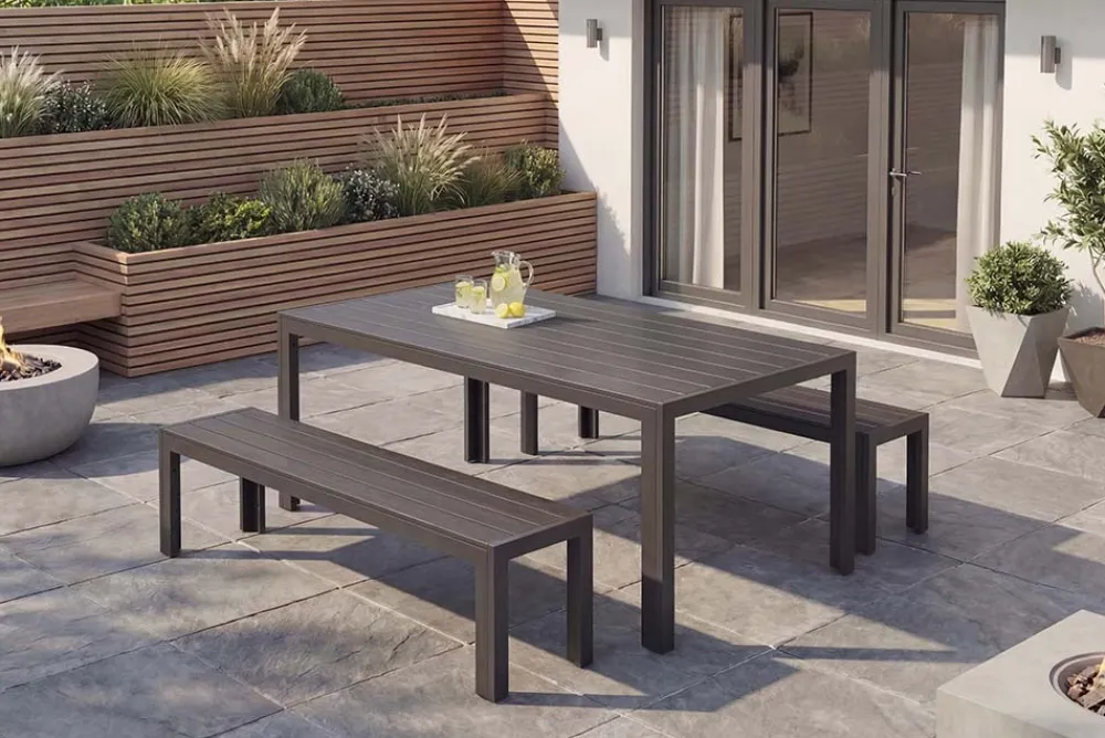Riess-Ambiente Skandinavisch|Esstische > Moderner Gartentisch DESIGNO 205cm anthrazit schwarz Aluminium wetterfest