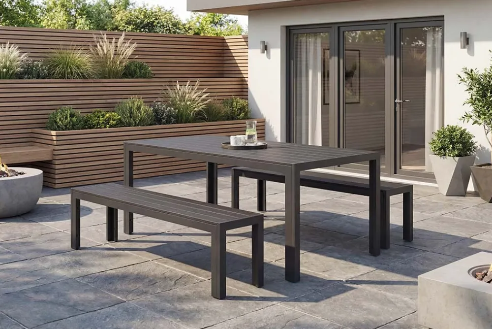 Riess-Ambiente Skandinavisch|Esstische > Moderner Gartentisch DESIGNO 205cm anthrazit schwarz Aluminium wetterfest