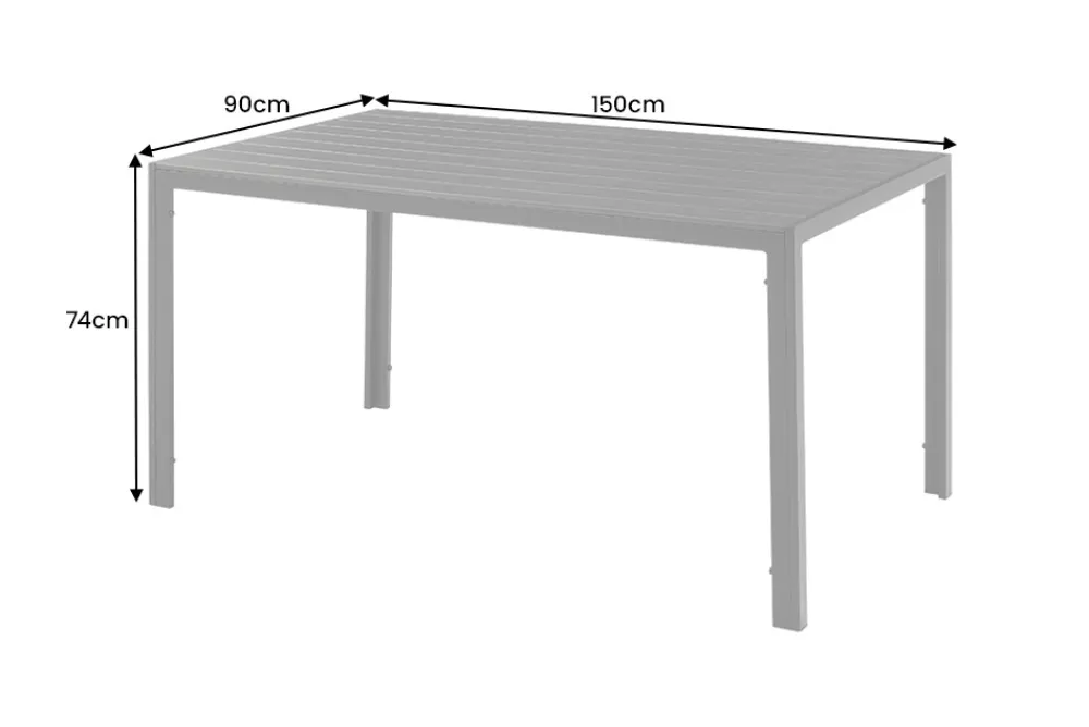 Riess-Ambiente Esstische|Gartentische > Moderner Gartentisch DESIGNO 150cm anthrazit schwarz Aluminium wetterfest Outdoor Esstisch