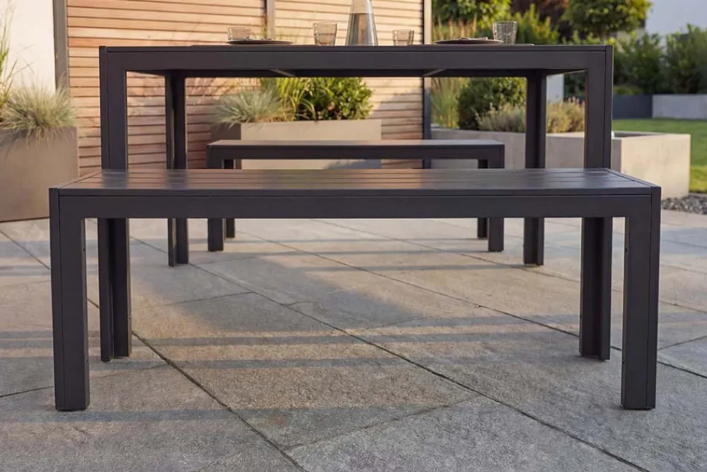 Riess-Ambiente Esstische|Gartentische > Moderner Gartentisch DESIGNO 150cm anthrazit schwarz Aluminium wetterfest Outdoor Esstisch