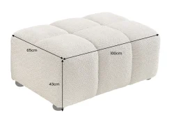 Riess-Ambiente Polsterhocker|Sitzhocker > Moderner Hocker CLOUD 100cm champagner greige Bouclé Federkern Fußhocker Sitzhocker