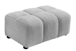 Riess-Ambiente Polsterhocker|Sitzhocker > Moderner Hocker CLOUD 100cm grau Bouclé Federkern Fußhocker Sitzhocker