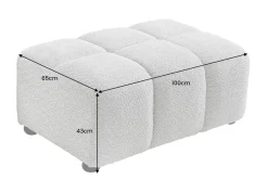 Riess-Ambiente Polsterhocker|Sitzhocker > Moderner Hocker CLOUD 100cm grau Bouclé Federkern Fußhocker Sitzhocker