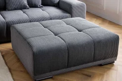 Riess-Ambiente Polsterhocker|Sitzhocker > Moderner Hocker ELEGANCIA 110cm anthrazit Cord Fußhocker Sitzhocker