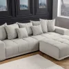 Riess-Ambiente Polsterhocker|Sitzhocker > Moderner Hocker ELEGANCIA 110cm champagner beige Cord Fußhocker Sitzhocker