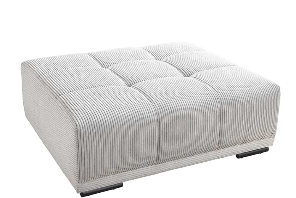 Riess-Ambiente Polsterhocker|Sitzhocker > Moderner Hocker ELEGANCIA 110cm champagner beige Cord Fußhocker Sitzhocker