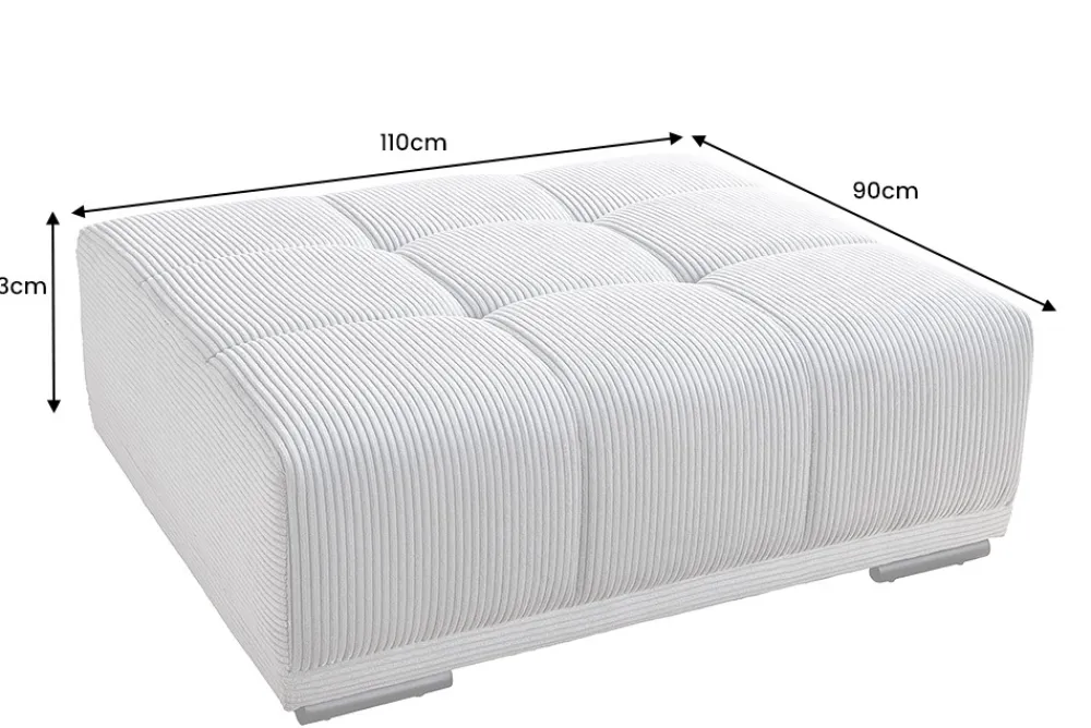 Riess-Ambiente Polsterhocker|Sitzhocker > Moderner Hocker ELEGANCIA 110cm champagner beige Cord Fußhocker Sitzhocker