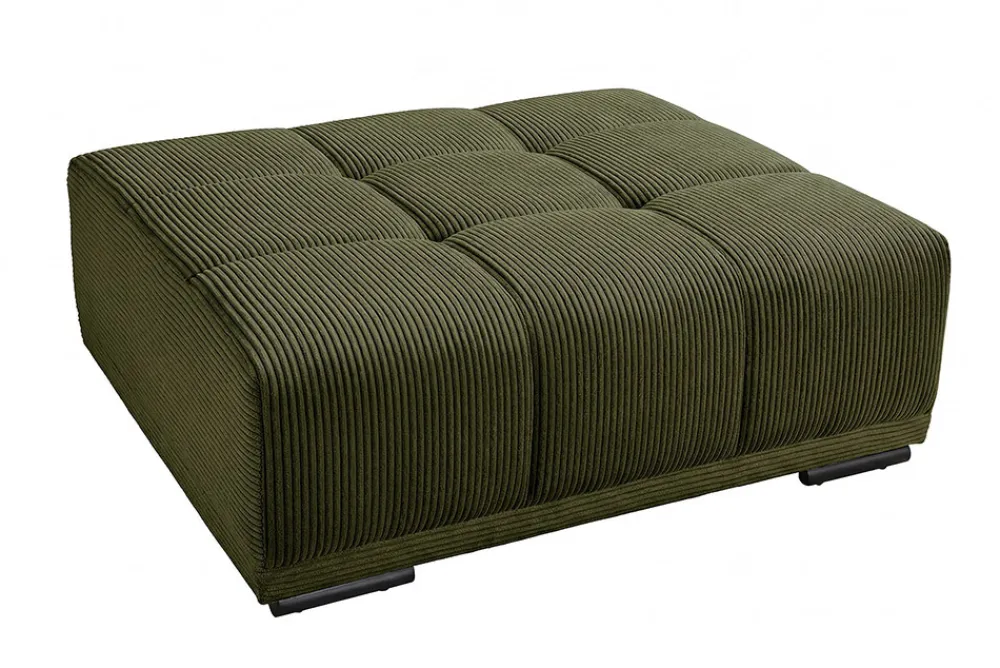 Riess-Ambiente Polsterhocker|Sitzhocker > Moderner Hocker ELEGANCIA 110cm grün Cord mit Ziersteppung