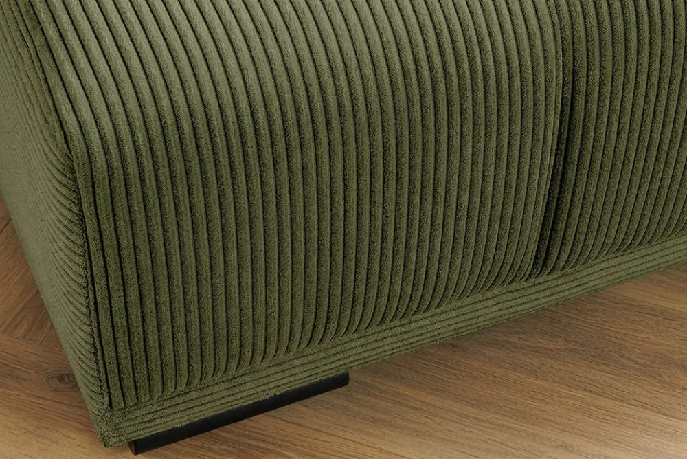 Riess-Ambiente Polsterhocker|Sitzhocker > Moderner Hocker ELEGANCIA 110cm grün Cord mit Ziersteppung