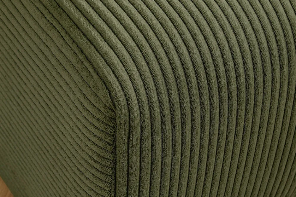 Riess-Ambiente Polsterhocker|Sitzhocker > Moderner Hocker ELEGANCIA 110cm grün Cord mit Ziersteppung