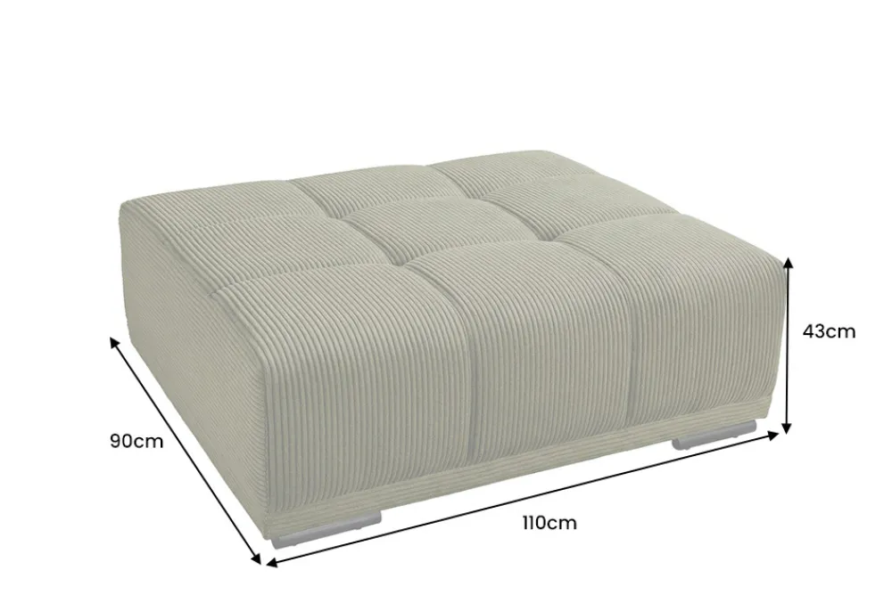Riess-Ambiente Polsterhocker|Sitzhocker > Moderner Hocker ELEGANCIA 110cm grün Cord mit Ziersteppung