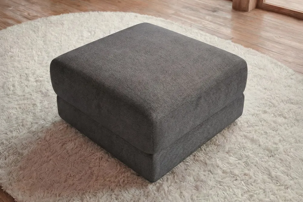 Riess-Ambiente Polsterhocker > Moderner Hocker LOFT 75cm grau Vogue Velours Samt Nosagfederung Taschenfederkern