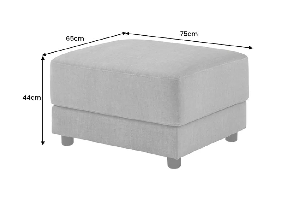 Riess-Ambiente Polsterhocker > Moderner Hocker LOFT 75cm grau Vogue Velours Samt Nosagfederung Taschenfederkern