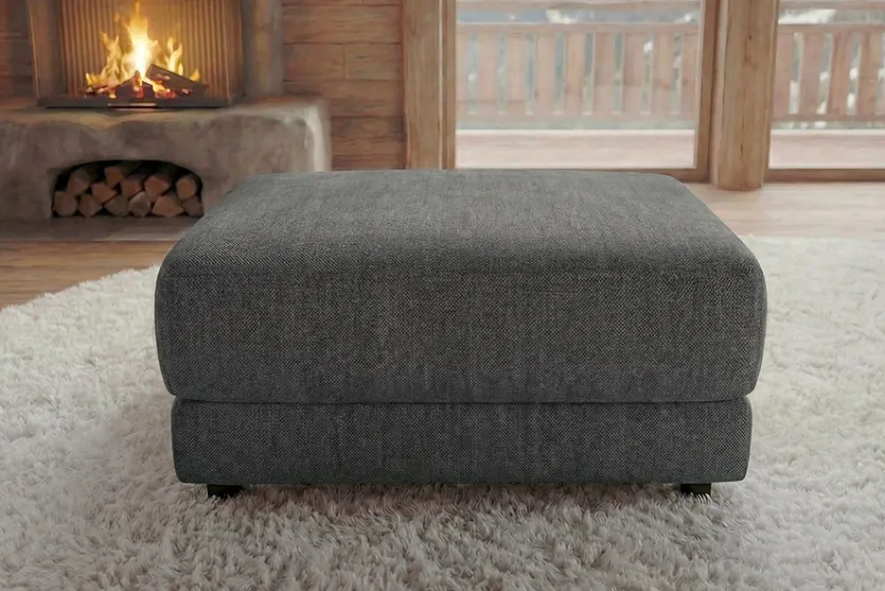 Riess-Ambiente Polsterhocker > Moderner Hocker LOFT 75cm grau Vogue Velours Samt Nosagfederung Taschenfederkern