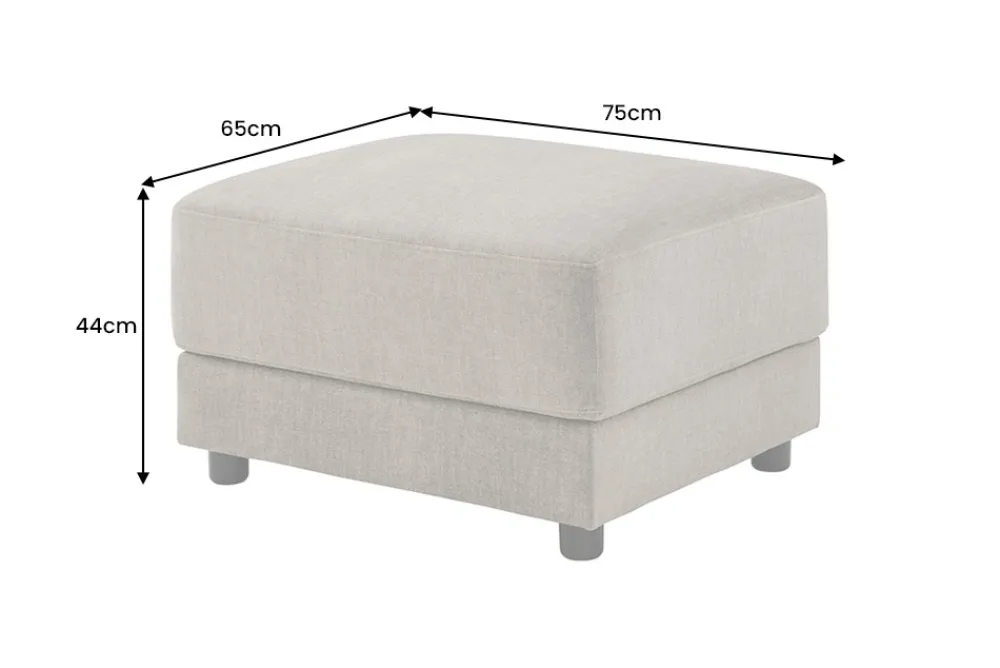 Riess-Ambiente Polsterhocker > Moderner Hocker LOFT 75cm taupe Vogue Velours Samt Nosagfederung Taschenfederkern
