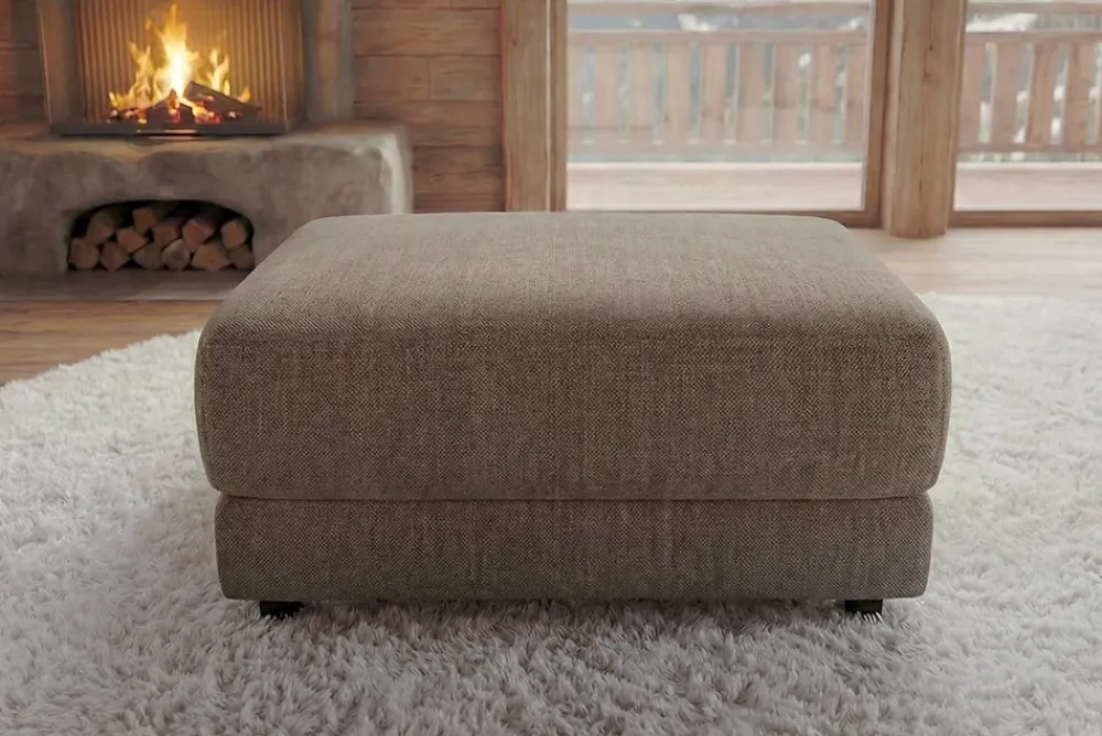 Riess-Ambiente Polsterhocker > Moderner Hocker LOFT 75cm taupe Vogue Velours Samt Nosagfederung Taschenfederkern