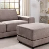 Riess-Ambiente Samt Möbel > Moderner Hocker LOFT 75cm taupe Vogue Velours Samt Nosagfederung Taschenfederkern